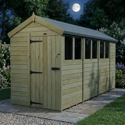 5 x 14 Apex Shed (Single Door, With Windows) - view 6