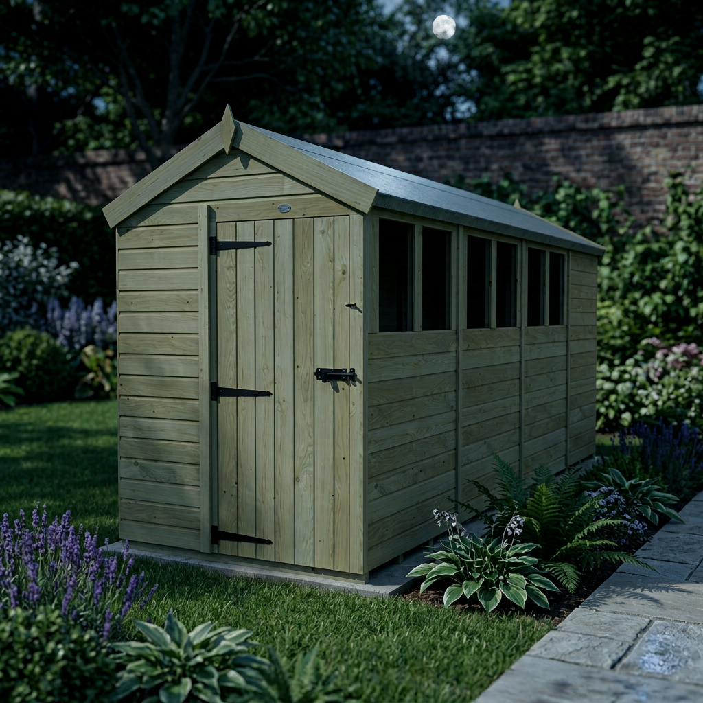 5 x 15 Apex Shed (Single Door, With Windows) - Apex Shed