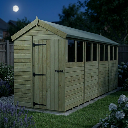 5 x 16 Apex Shed (Single Door, With Windows) - view 5