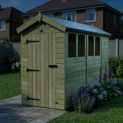 4 x 11 Apex Shed (Single Door, With Windows) - view 6
