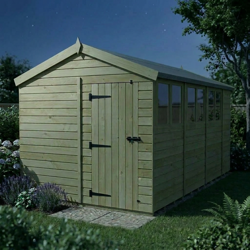 8 x 15 Apex Shed (Single Door, With Windows) - view 6