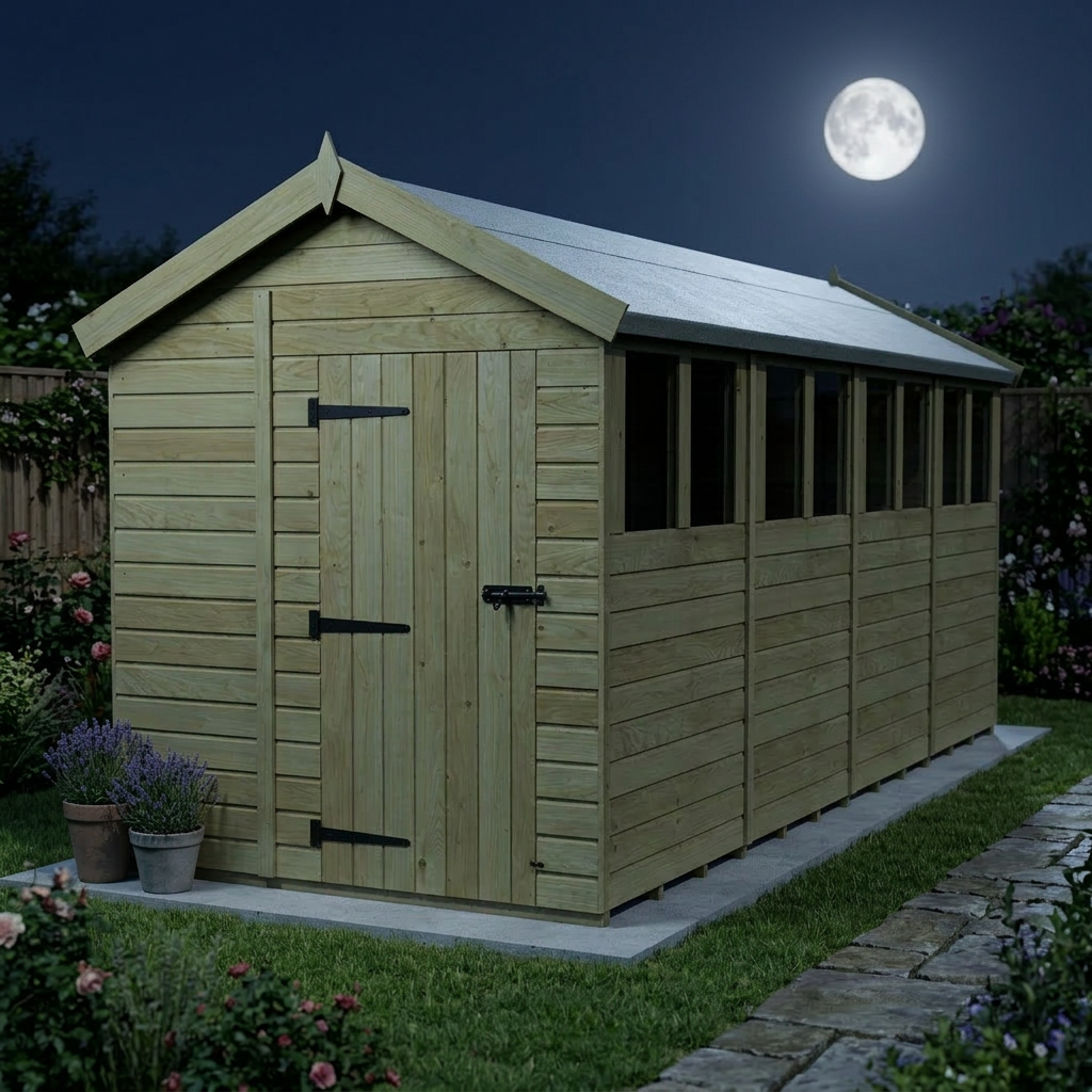 6 x 16 Apex Shed (Single Door, With Windows) - view 6