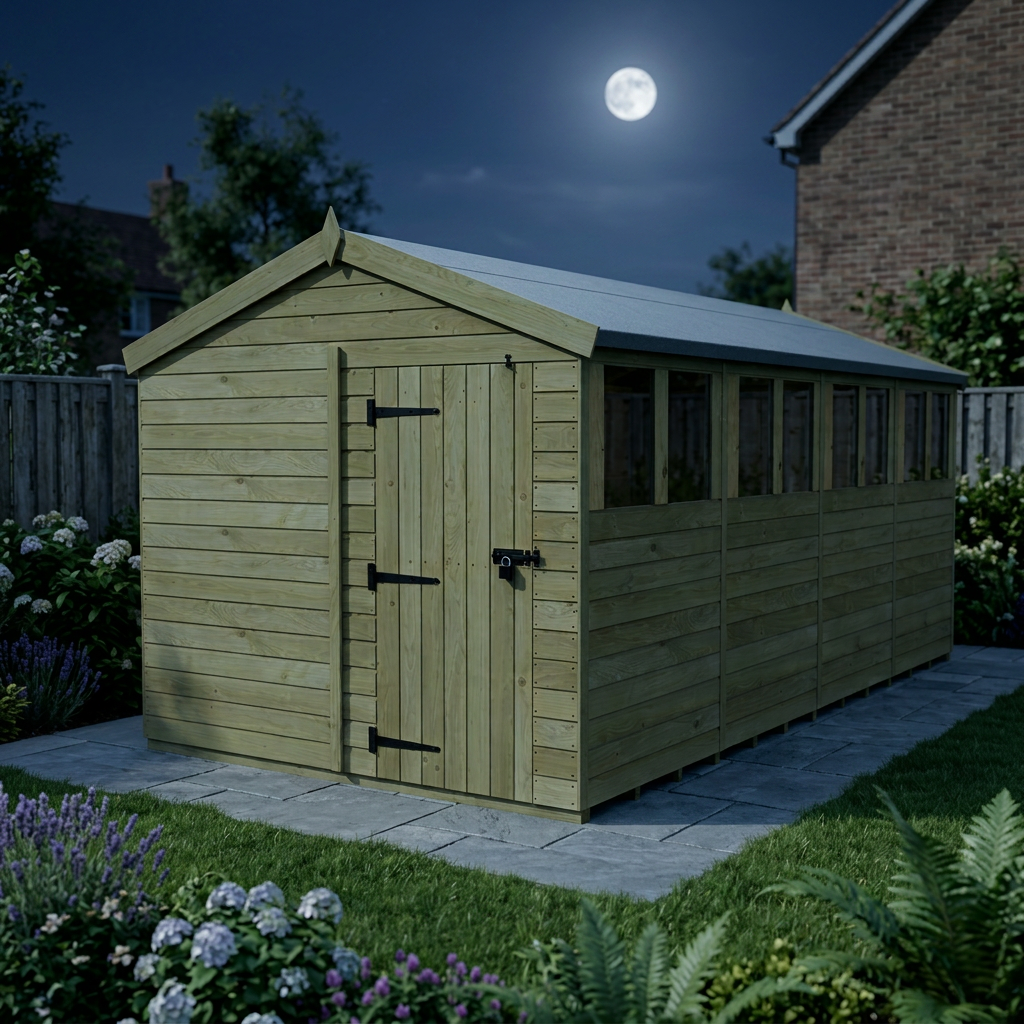 8 x 16 Apex Shed (Single Door, With Windows) - view 6