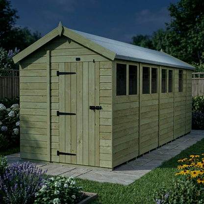 6 x 17 Apex Shed (Single Door, With Windows) - view 5