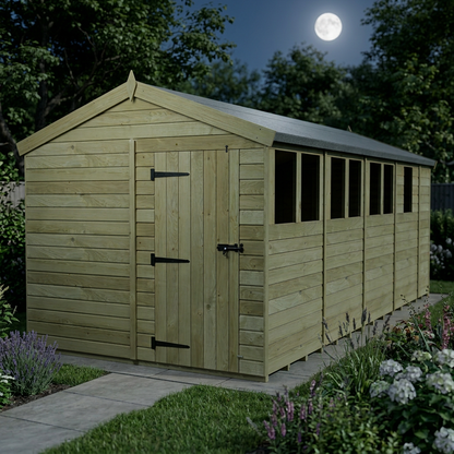 8 x 17 Apex Shed (Single Door, With Windows) - view 6