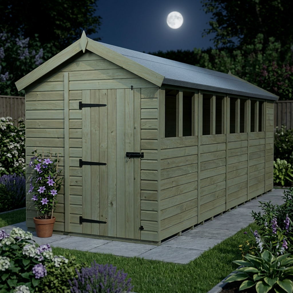 6 x 18 Apex Shed (Single Door, With Windows) - view 6