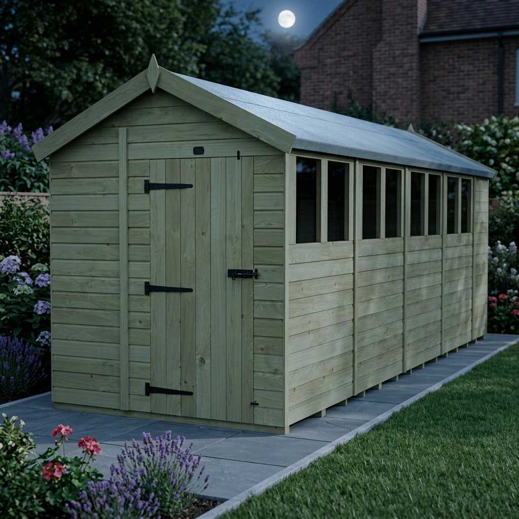 7 x 18 Apex Shed (Single Door, With Windows) - view 5