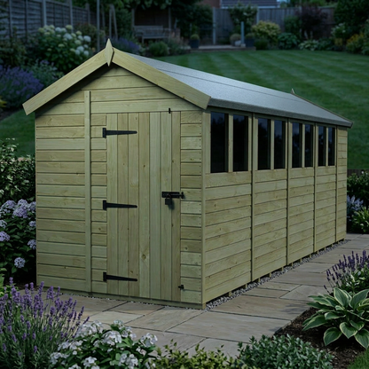 6 x 19 Apex Shed (Single Door, With Windows) - view 5