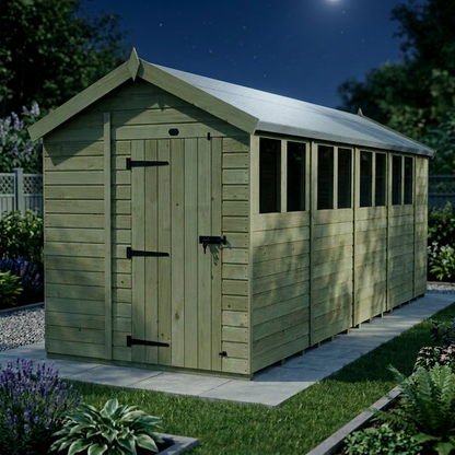 7 x 19 Apex Shed (Single Door, With Windows) - view 5