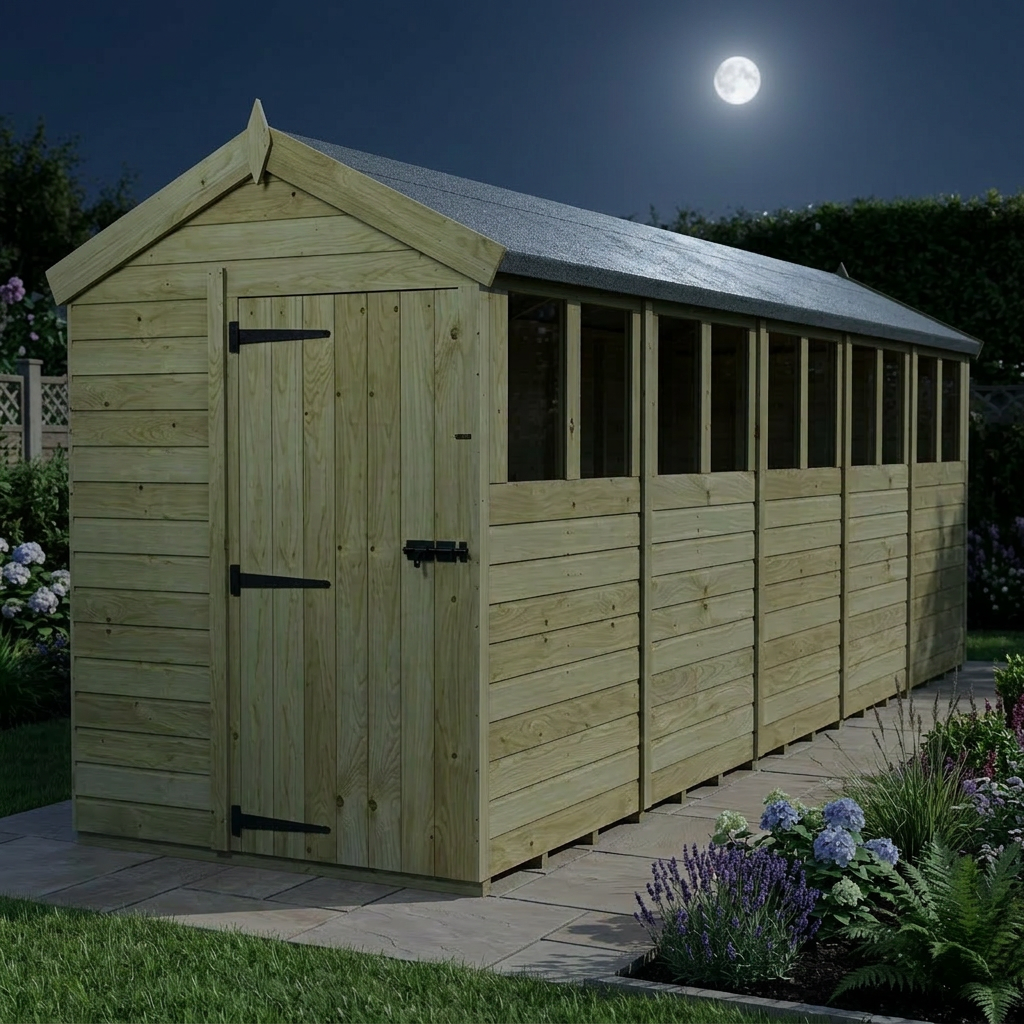 5 x 20 Apex Shed (Single Door, With Windows) - view 6
