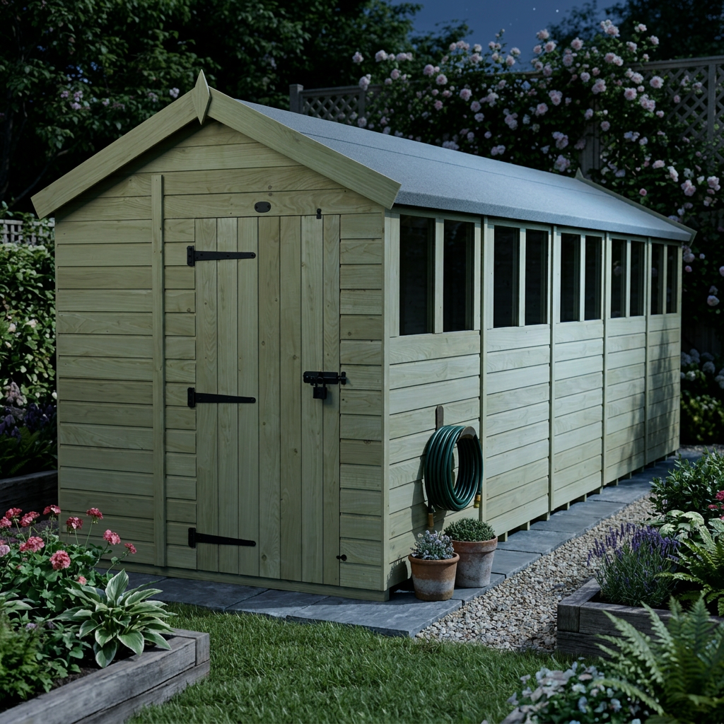 6 x 20 Apex Shed (Single Door, With Windows) - view 5