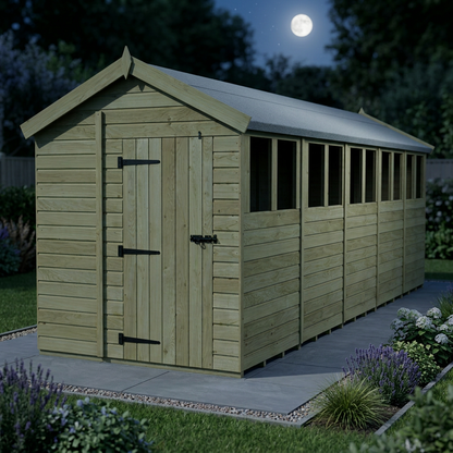 7 x 20 Apex Shed (Single Door, With Windows) - view 5