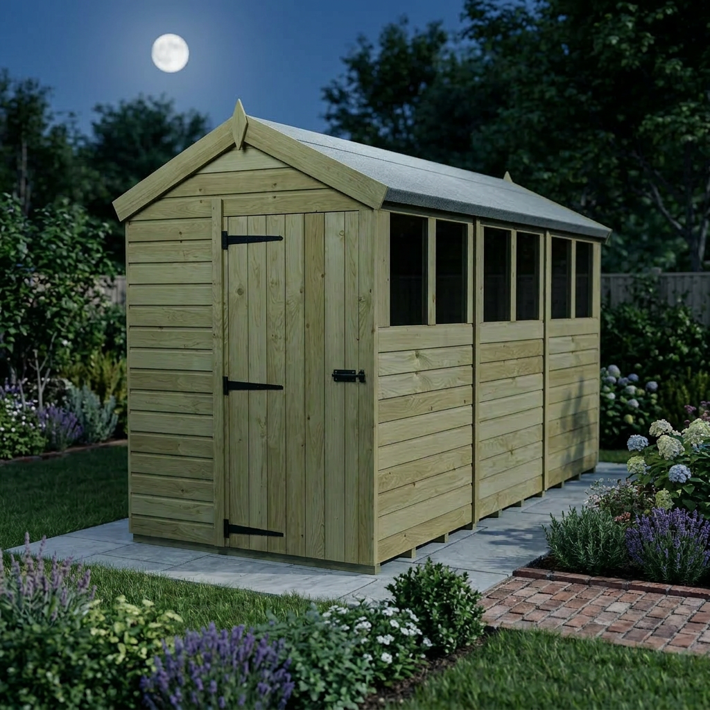 5 x 12 Apex Shed (Single Door, With Windows) - view 6