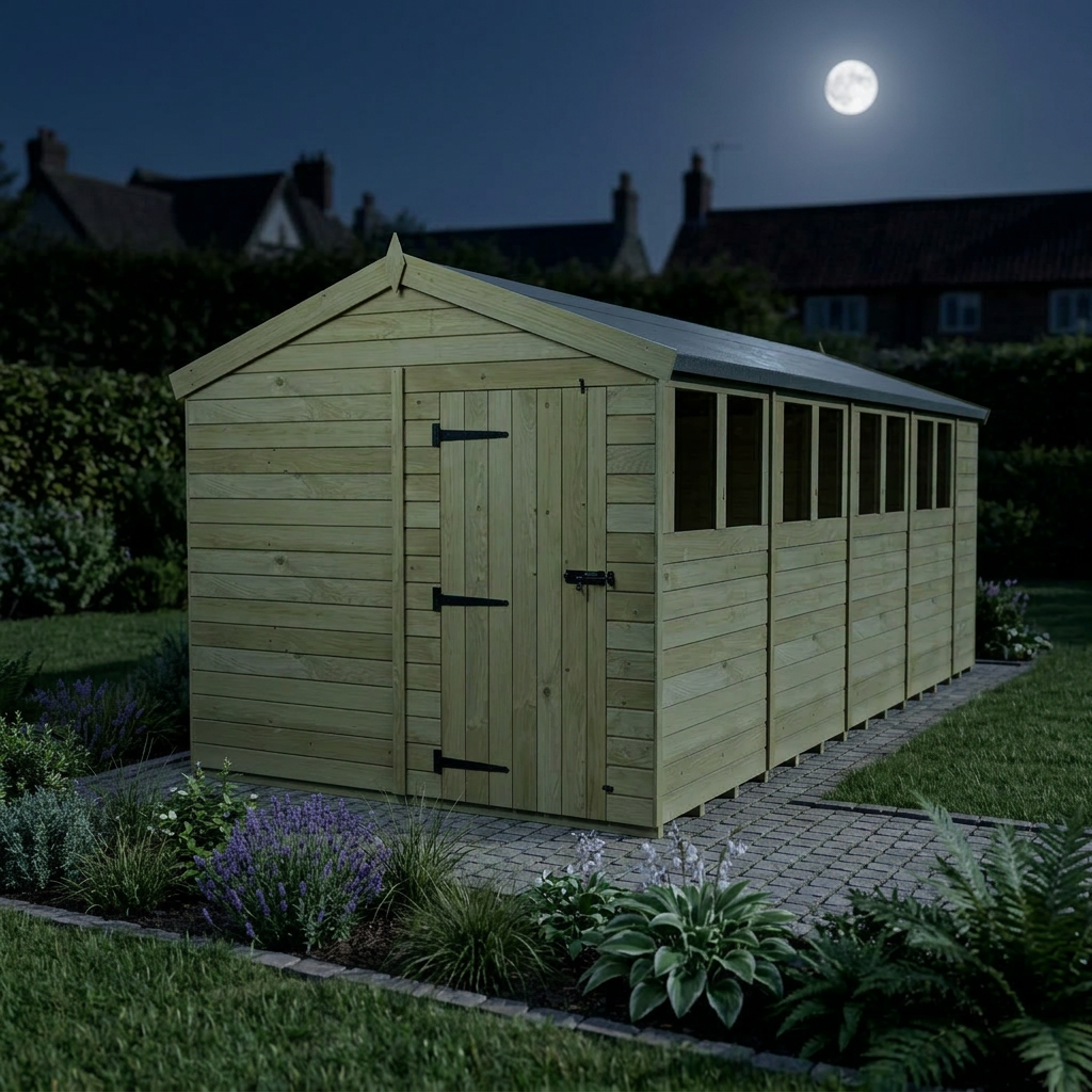 8 x 19 Apex Shed (Single Door, With Windows) - view 6