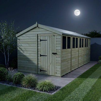 8 x 19 Apex Shed (Single Door, With Windows) - view 2