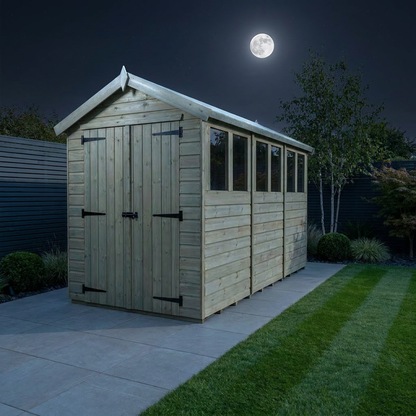 4 x 12 Apex Shed (Double Door, With Windows) - view 2