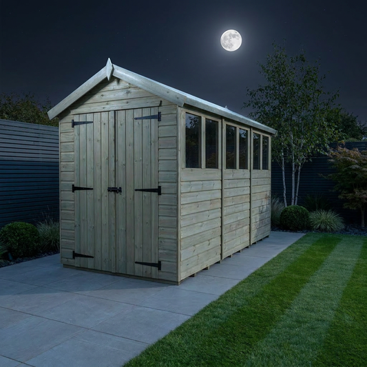 4 x 12 Apex Shed (Double Door, With Windows) - view 2