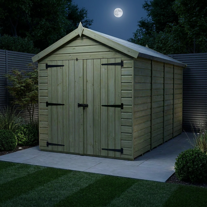 8 x 19 Apex Shed (Double Door, No Windows) - Apex Shed