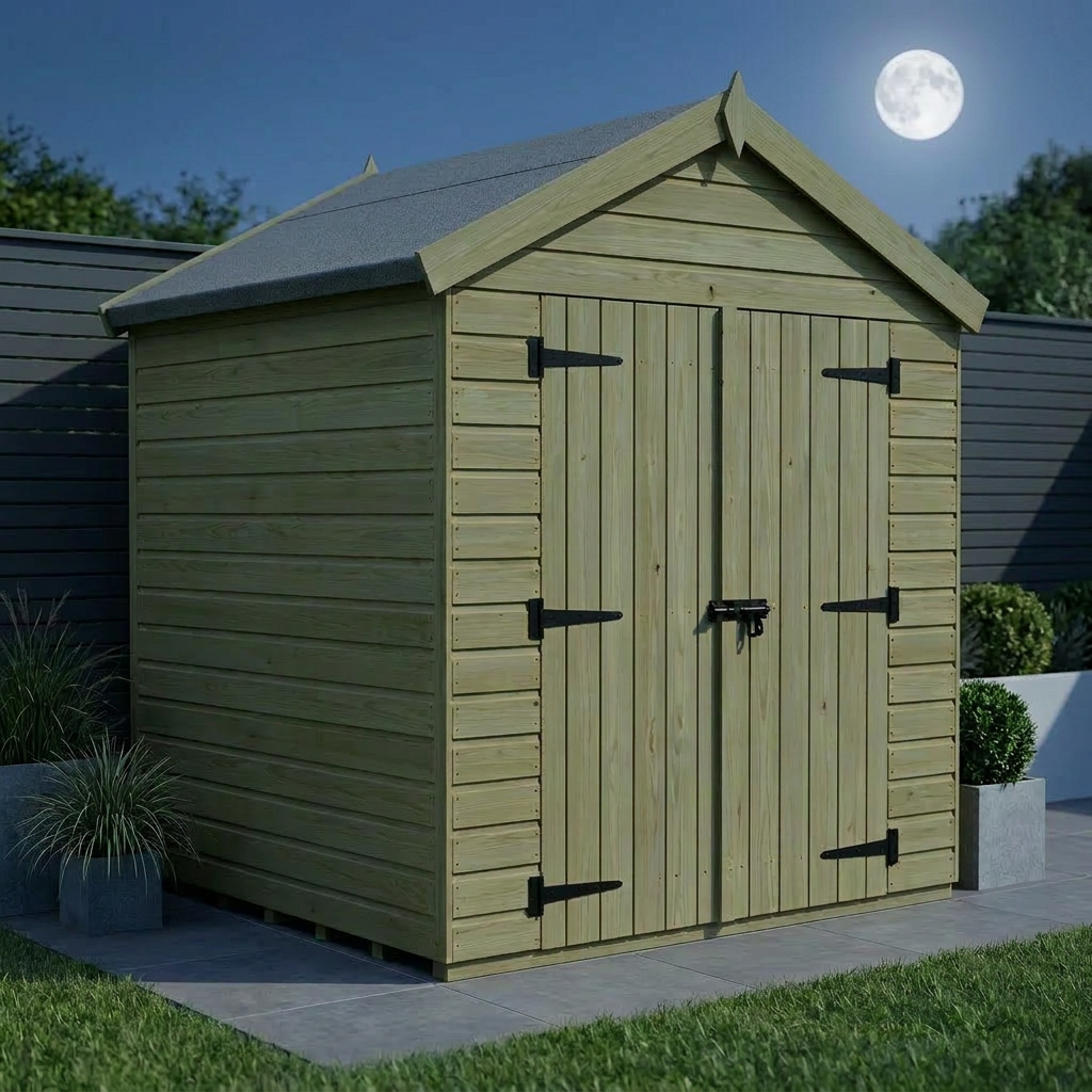 7 x 4 Apex Shed (Double Door, No Windows) - view 2