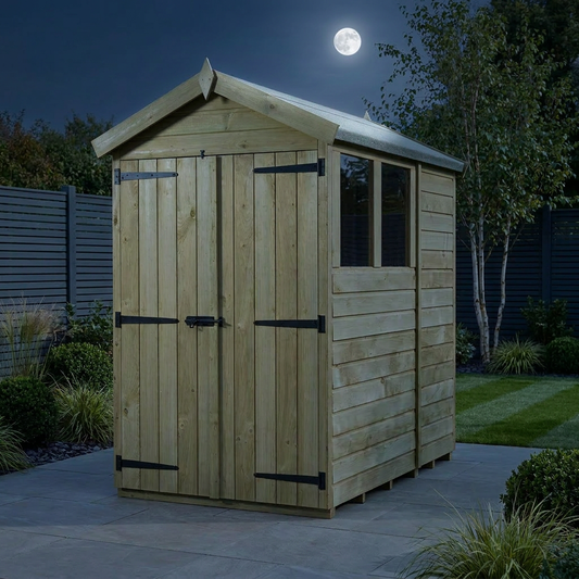 4 x 7 Apex Shed (Double Door, With Windows) - view 2