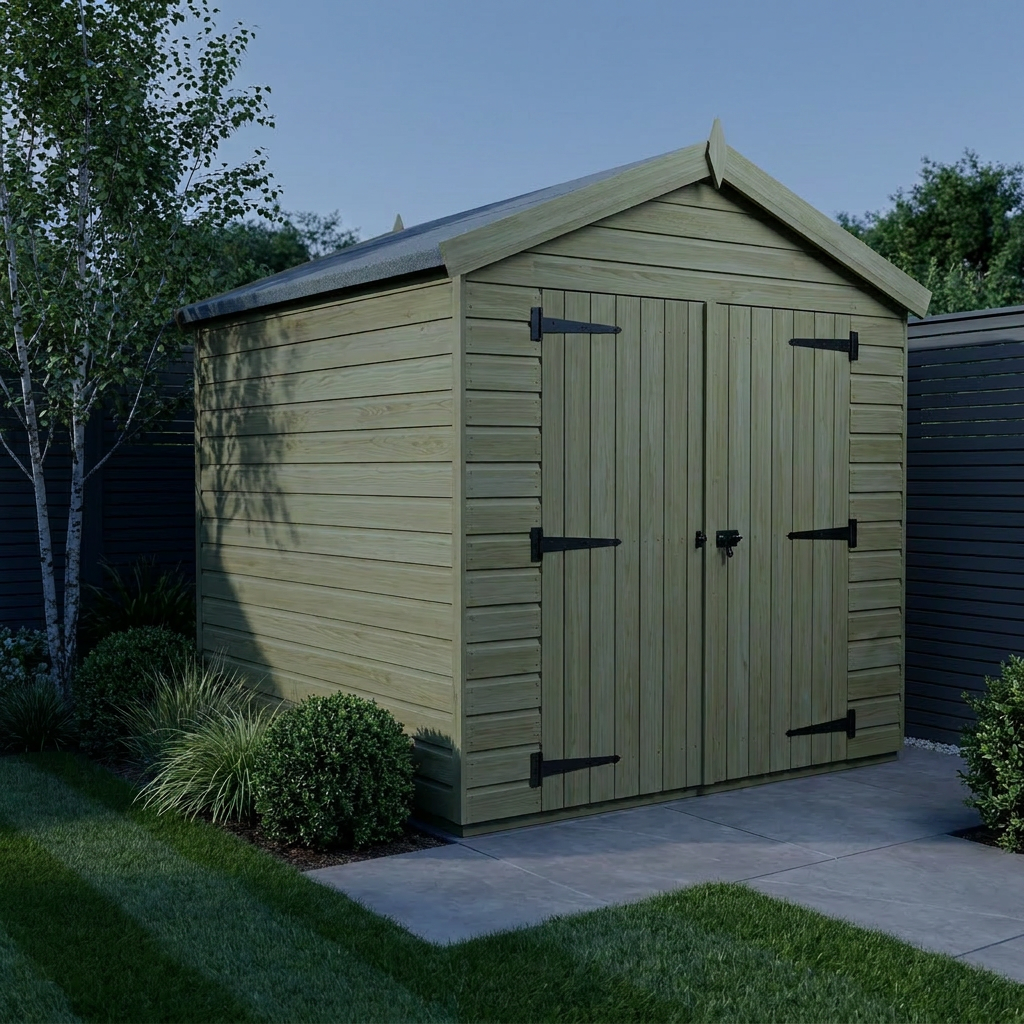 8 x 4 Apex Shed (Double Door, No Windows) - view 2