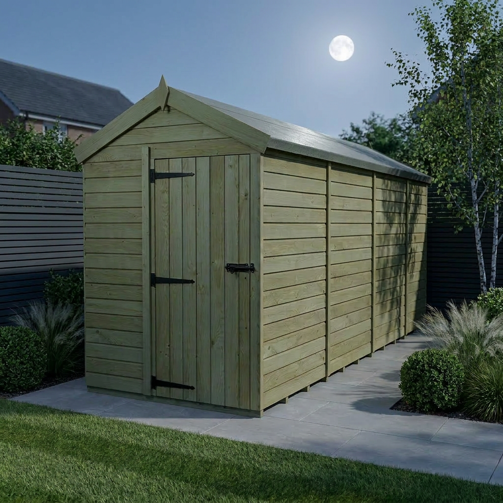 5 x 15 Apex Shed (Single Door, No Windows) - view 2