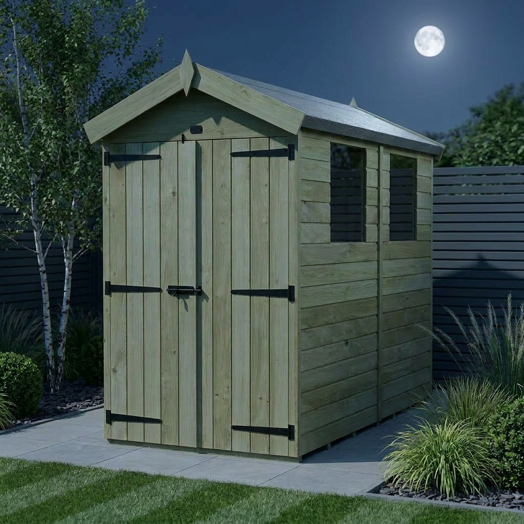 4 x 5 Apex Shed (Double Door, With Windows) - view 2