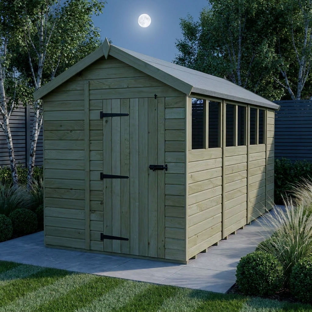 7 x 15 Apex Shed (Single Door, With Windows) - view 2