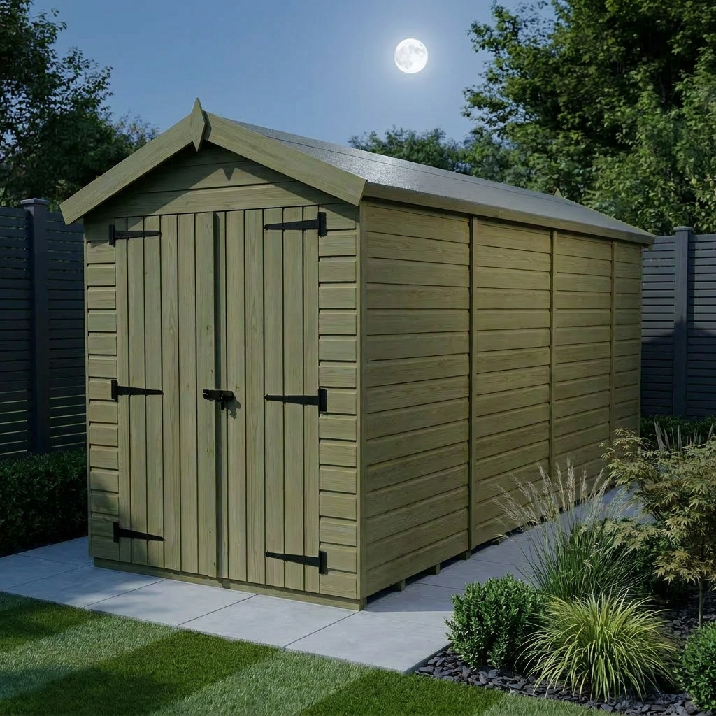 4 x 14 Apex Shed (Double Door, No Windows) - view 2