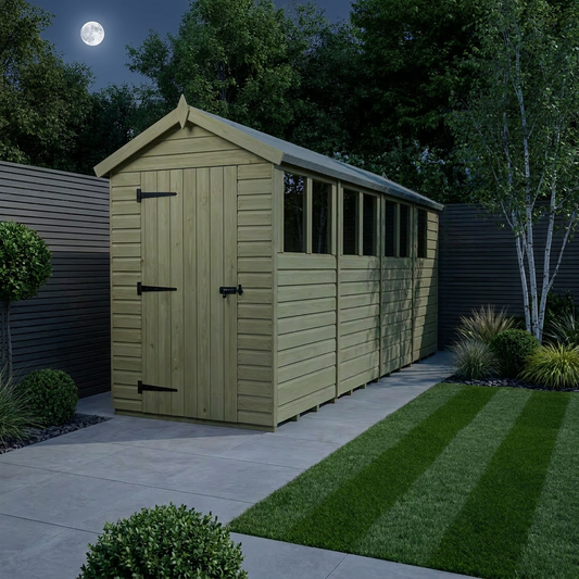 4 x 17 Apex Shed (Single Door, With Windows) - view 2