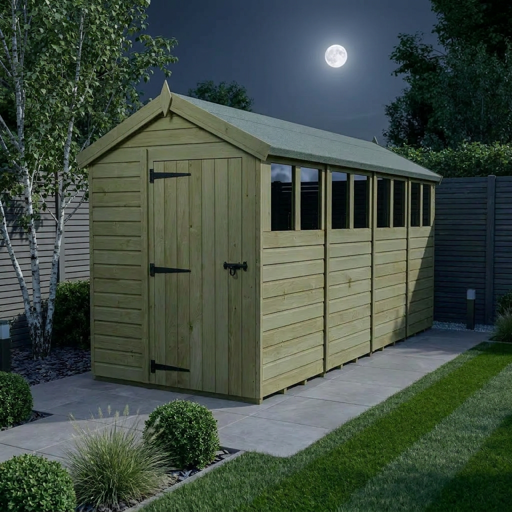 5 x 16 Apex Shed (Single Door, With Windows) - view 2