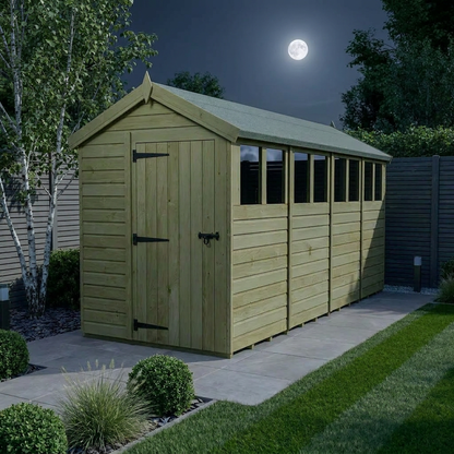 5 x 16 Apex Shed (Single Door, With Windows) - view 2