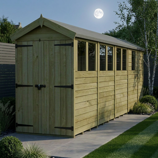 4 x 17 Apex Shed (Double Door, With Windows) - view 2