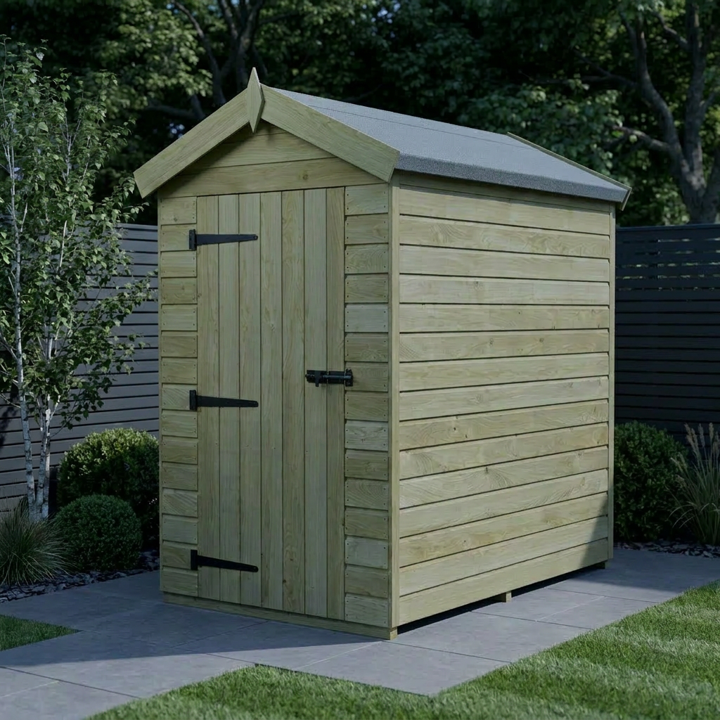 4 x 7 Apex Shed (Single Door, No Windows) - view 2
