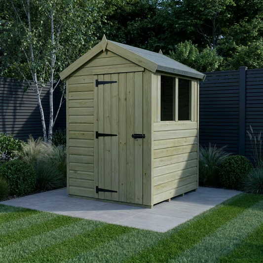 5 x 4 Apex Shed (Single Door, With Windows) - view 2