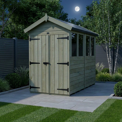 4 x 8 Apex Shed (Double Door, With Windows) - view 2