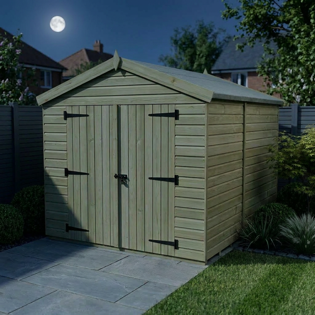 8 x 9 Apex Shed (Double Door, No Windows) - view 2