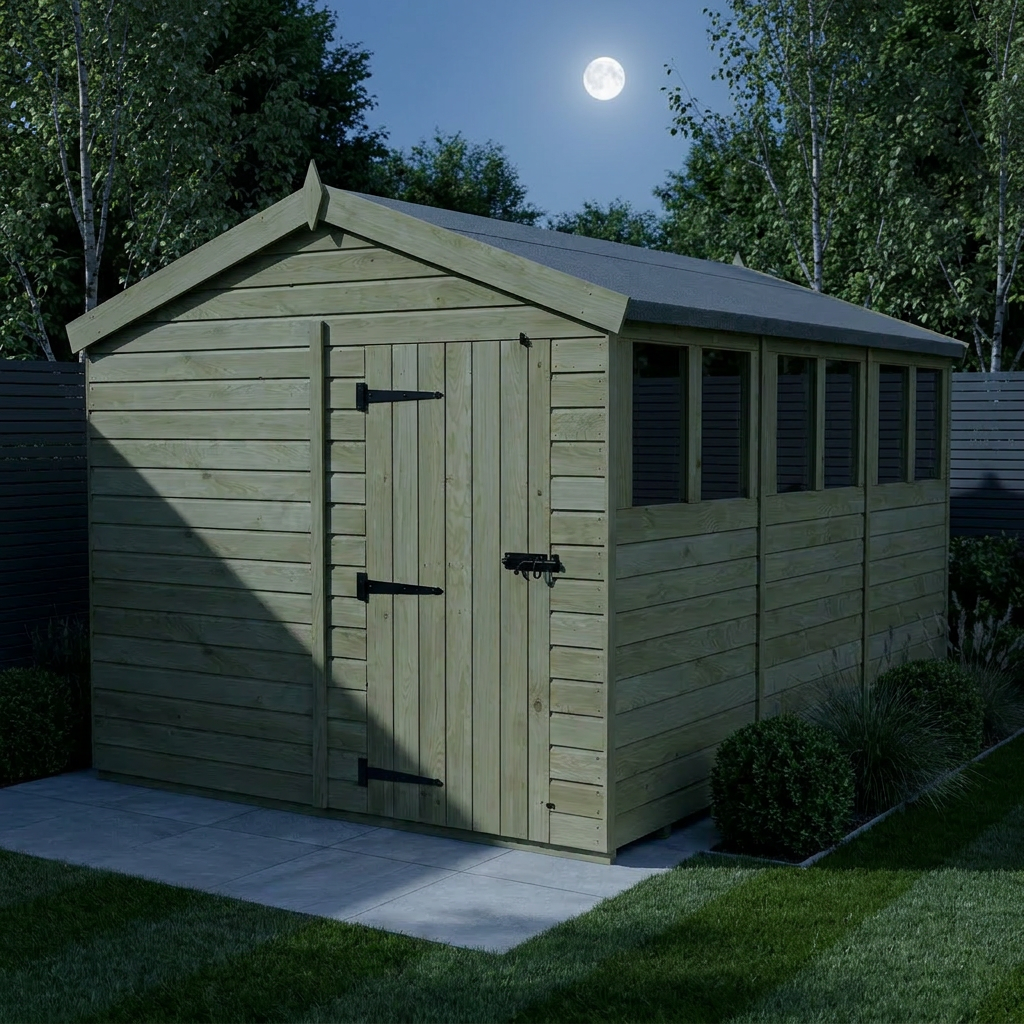 8 x 12 Apex Shed (Single Door, With Windows) - view 2