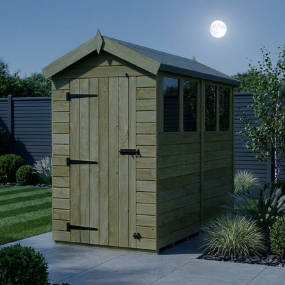 4 x 8 Apex Shed (Single Door, With Windows) - view 2