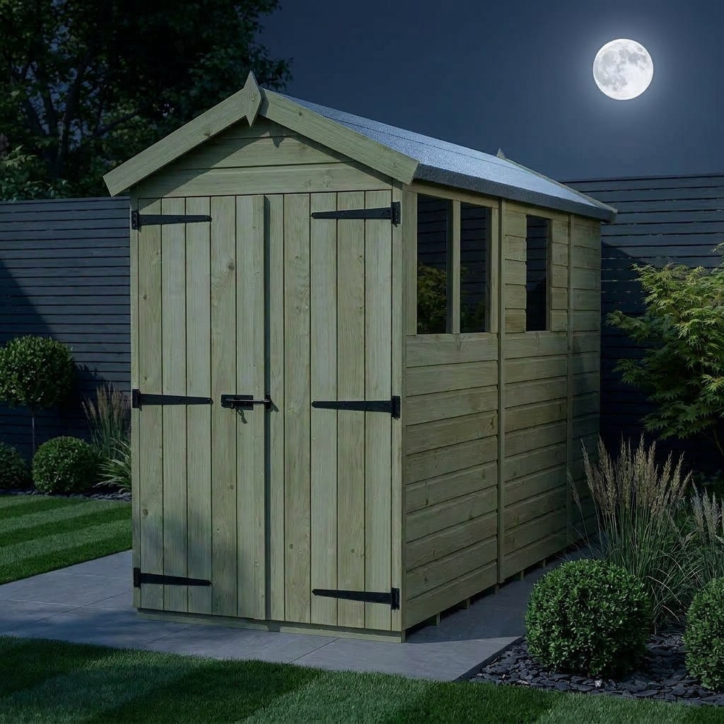 4 x 9 Apex Shed (Double Door, With Windows) - view 2