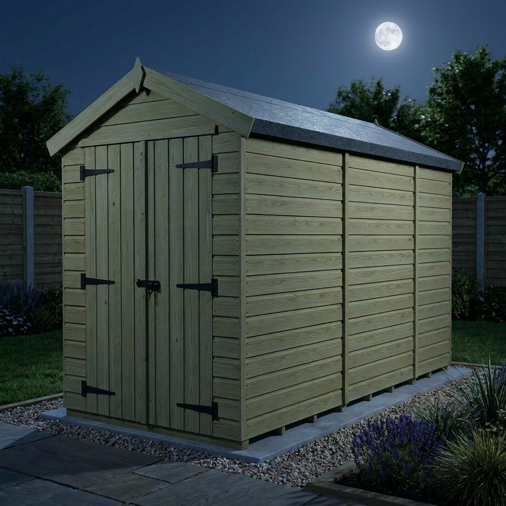 4 x 11 Apex Shed (Double Door, No Windows) - view 2