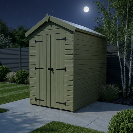 4 x 7 Apex Shed (Double Door, No Windows) - view 2