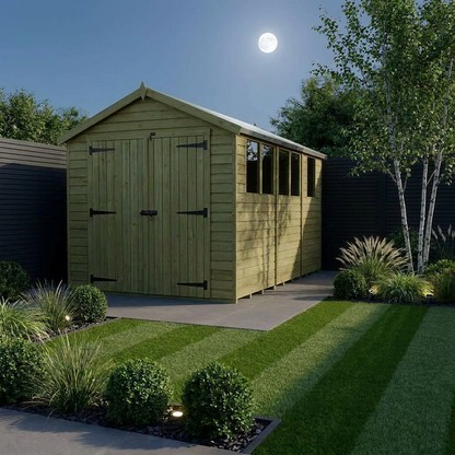 8 x 13 Apex Shed (Double Door, With Windows) - view 2