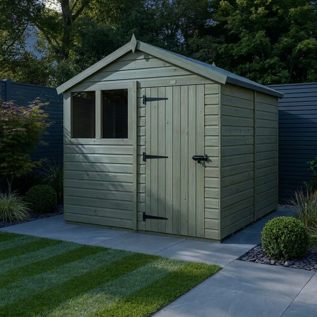 8 x 5 Apex Shed (Single Door, With Windows) - view 2