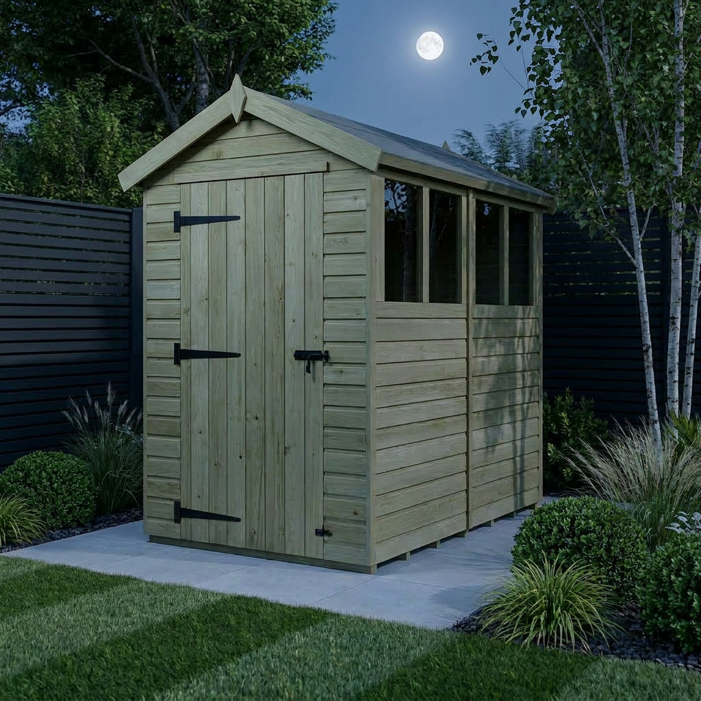 8 x 4 Apex Shed (Single Door, With Windows) - view 2