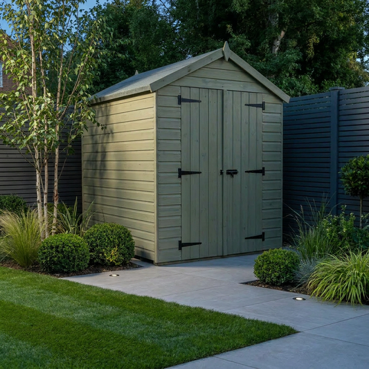 8 x 7 Apex Shed (Double Door, No Windows) - view 2