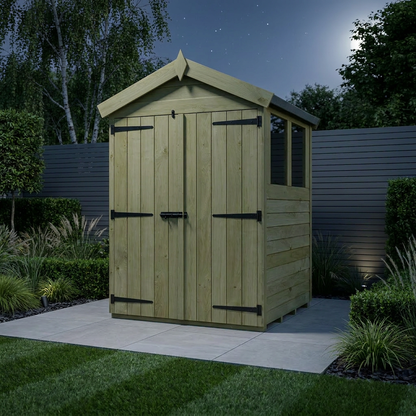 4 x 4 Apex Shed (Double Door, With Windows) - view 2