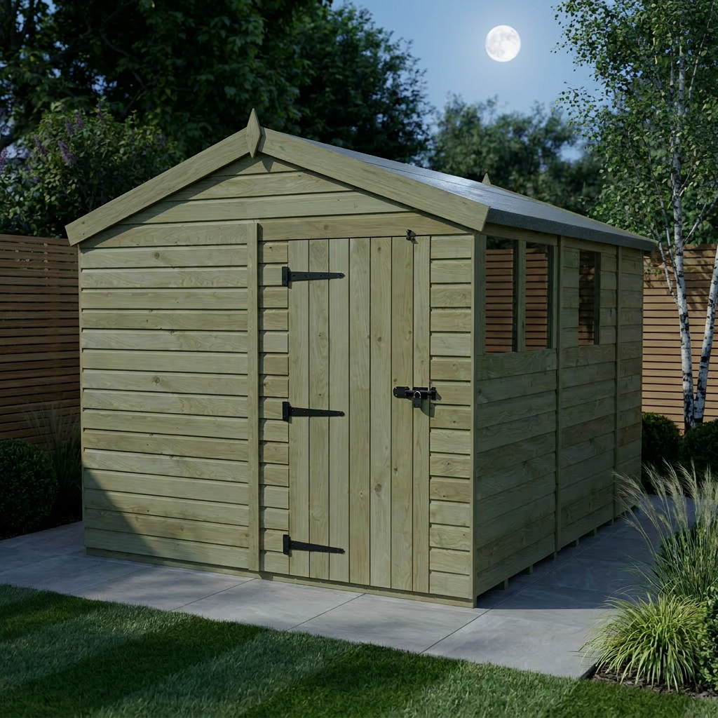 8 x 9 Apex Shed (Single Door, With Windows) - view 2
