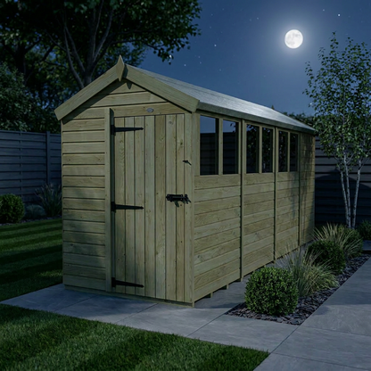 5 x 15 Apex Shed (Single Door, With Windows) - view 3