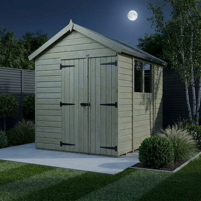6 x 7 Apex Shed (Double Door, With Windows) - view 2